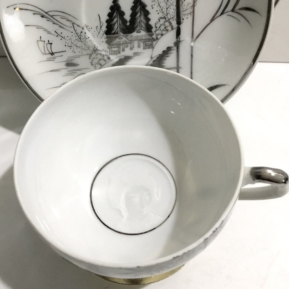 Vintage Kutani Porcelain Lithophane 3 piece set - Picture 8 of 17